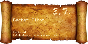 Bacher Tibor névjegykártya